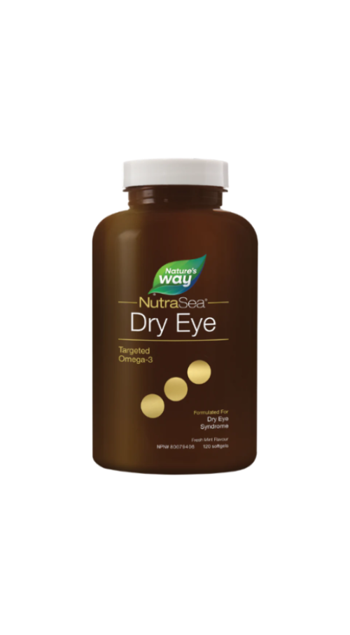 Nature's Way NutraSea Dry Eye supplement bottle on a white background