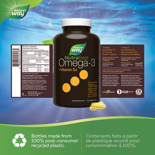 Nature's Way NutraSea+D™ Omega-3 Liquid Gels, Fresh Mint