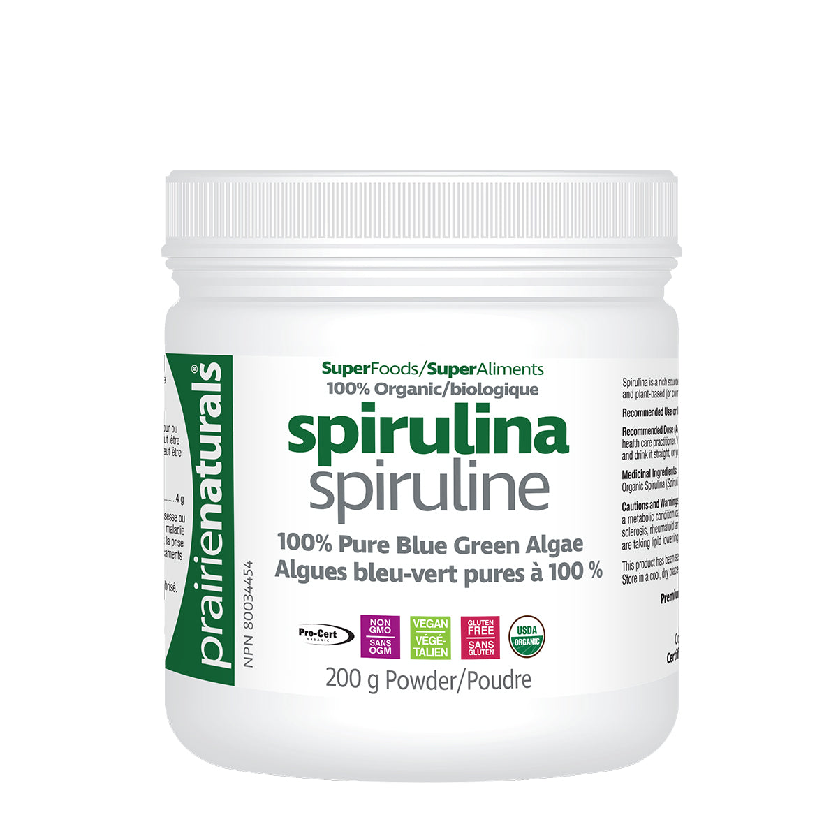 Prairie Naturals Organic Spirulina Powder