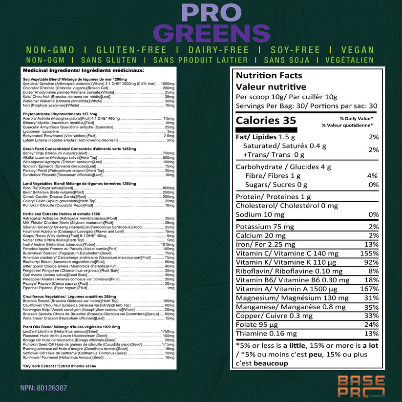 Base Pro Nutrution Pro Greens, Mixed Berry