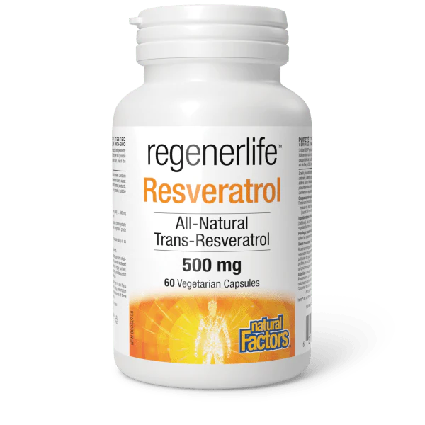 Natural Factors Regenerlife Resveratrol, 500mg, 60 capsules