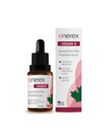 Enerex Vegan D supplement bottle and packaging on a white background