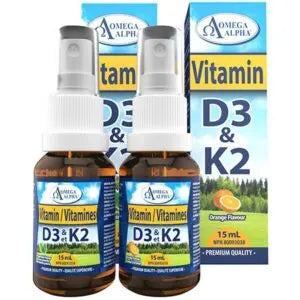 Omega Alpha Vitamin D3 & K2 Spray, Various Flavours, 15ml