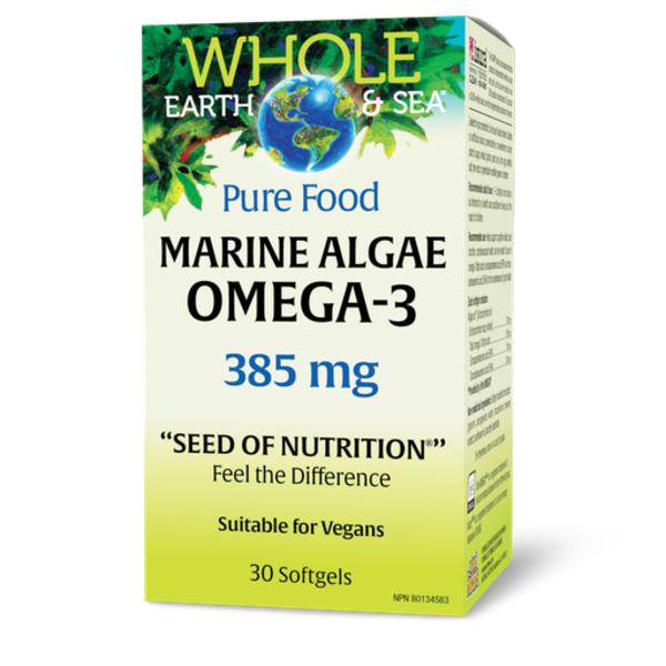 Whole Earth & Sea Pure Food Marine Algae Omega 3, 385mg