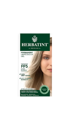 Herbatint hair color gel packaging with a model wearing sand blonde hair.