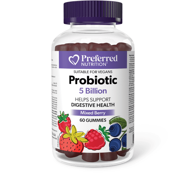 Preferred Nutrition Probitics 5 Billion, 60 gummies, Mixed Berry