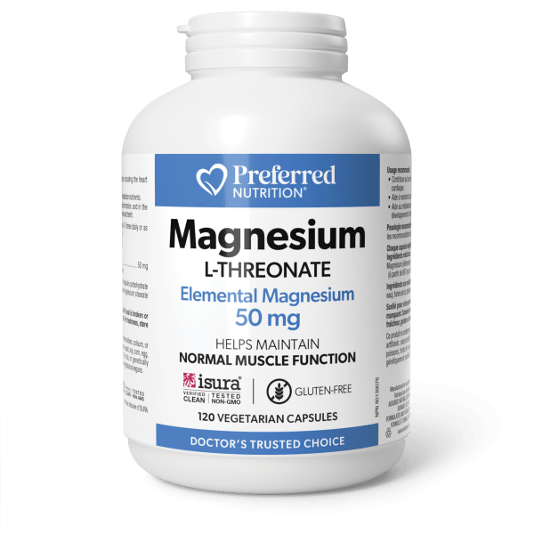 Preferred Nutrition Magnesium L-Threonate 50mg, 120 capsules