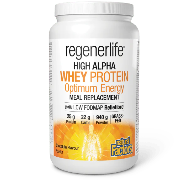 Natural Factors Regenerlife High Alpha Whey Protein, Chocolate, 940g